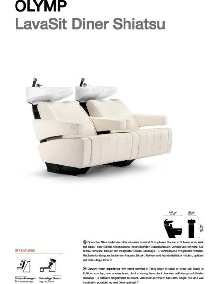 BAC A SHAMPOING OLYMP LAVASIT DINER SHIATSU