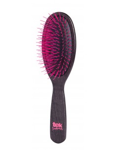 Grande brosse démêlante ovale en nylon rose TEK Salone
