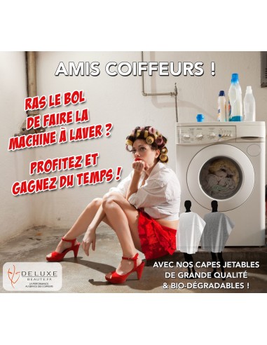CAPE PEIGNOIR JETABLE Noir Longue x 25 Coiffeurs et Barbiers