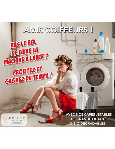 CAPE PEIGNOIR JETABLE Noir Longue x 25 Coiffeurs et Barbiers