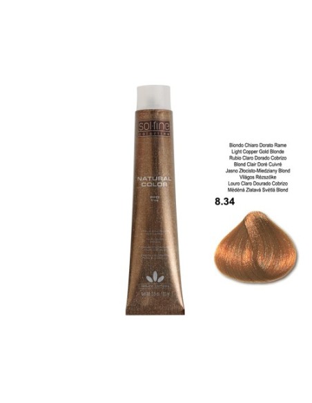COLORATION SOLFINE - BLOND CLAIR DORE CUIVRE  N° 8 . 34 - 100 ml