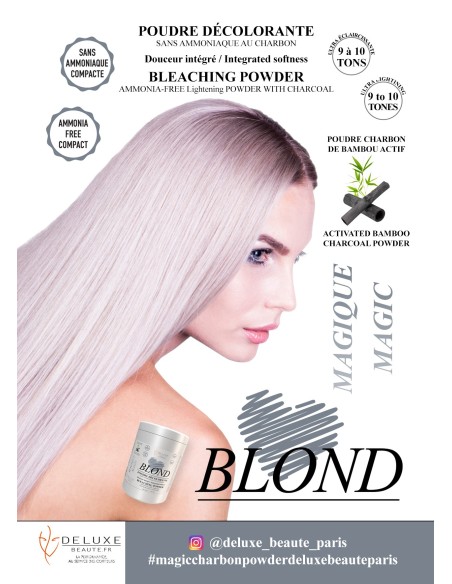 POUDRE DECOLORANTE MAGIQUE Sans Ammoniaque LOVE BLOND Au Charbon 500g