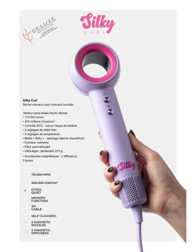SECHE CHEVEUX SILKY CURL pour les cheveux bouclés