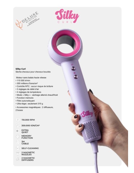 SECHE CHEVEUX SILKY CURL pour les cheveux bouclés