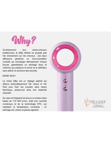 SECHE CHEVEUX SILKY CURL pour les cheveux bouclés