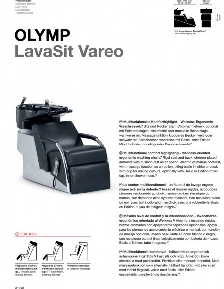 BAC A SHAMPOING OLYMP VAREO