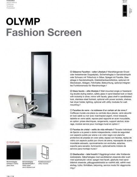 TABLE DE COIFFAGE OLYMP FASHION SCREEN